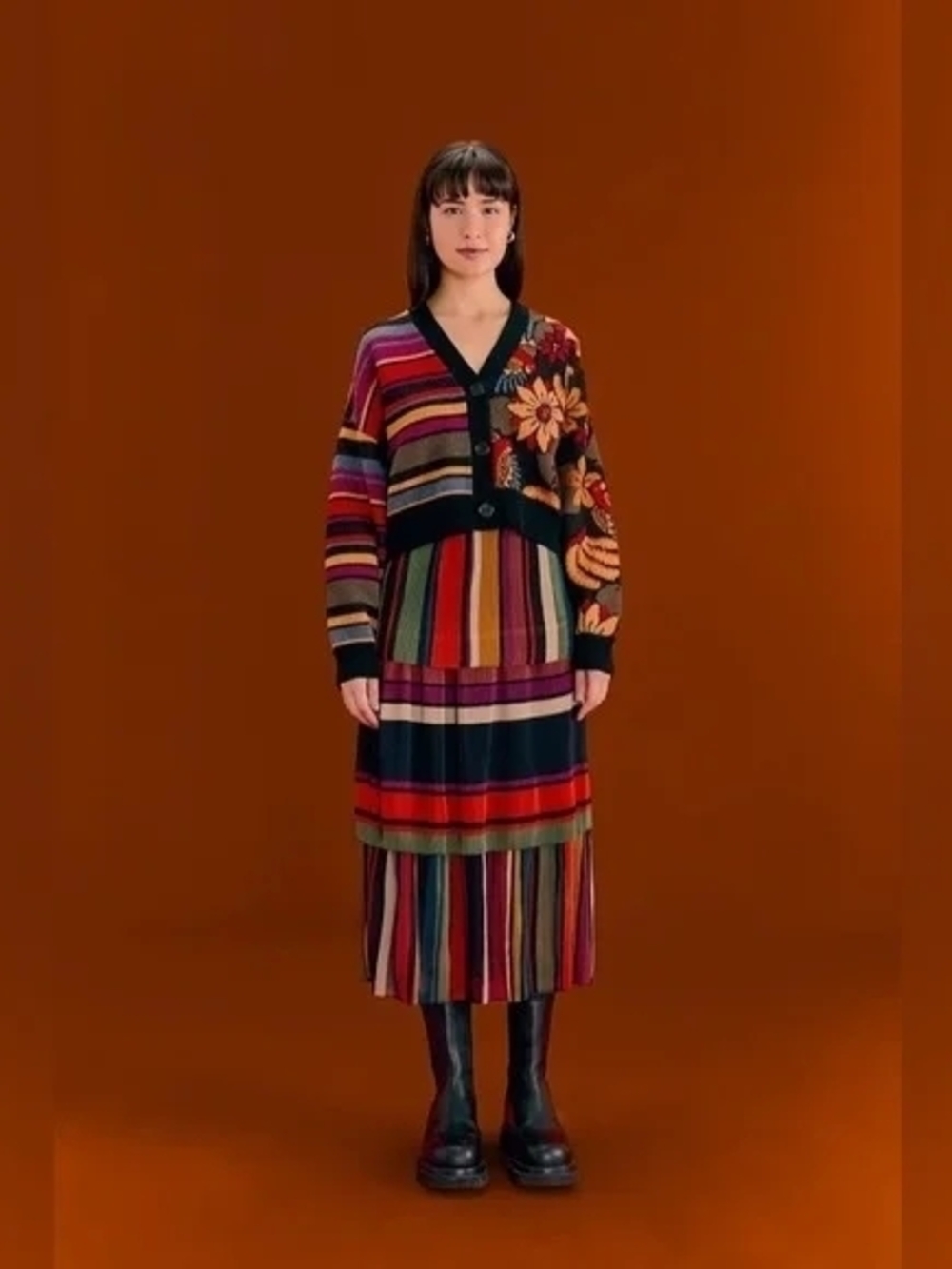 Farm Rio Macaw Ballet Stripes Cardigan M - Picture 12 of 13